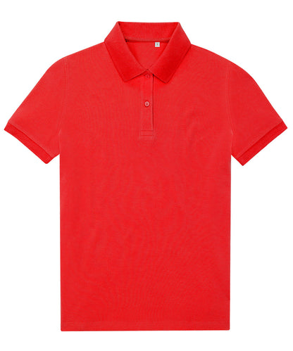 Tryck din logga på Piké från B&C Collection - Anpassa B&C My Eco Polo 65/35 - Dam i färgen Mellan röd för företag, föreningar och privatpersoner