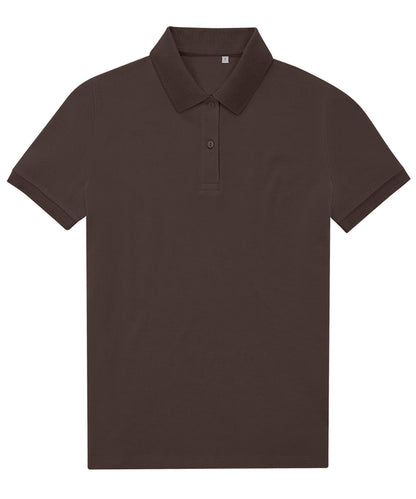 Tryck din logga på Piké från B&C Collection - Anpassa B&C My Eco Polo 65/35 - Dam i färgen Mörkbrun för företag, föreningar och privatpersoner
