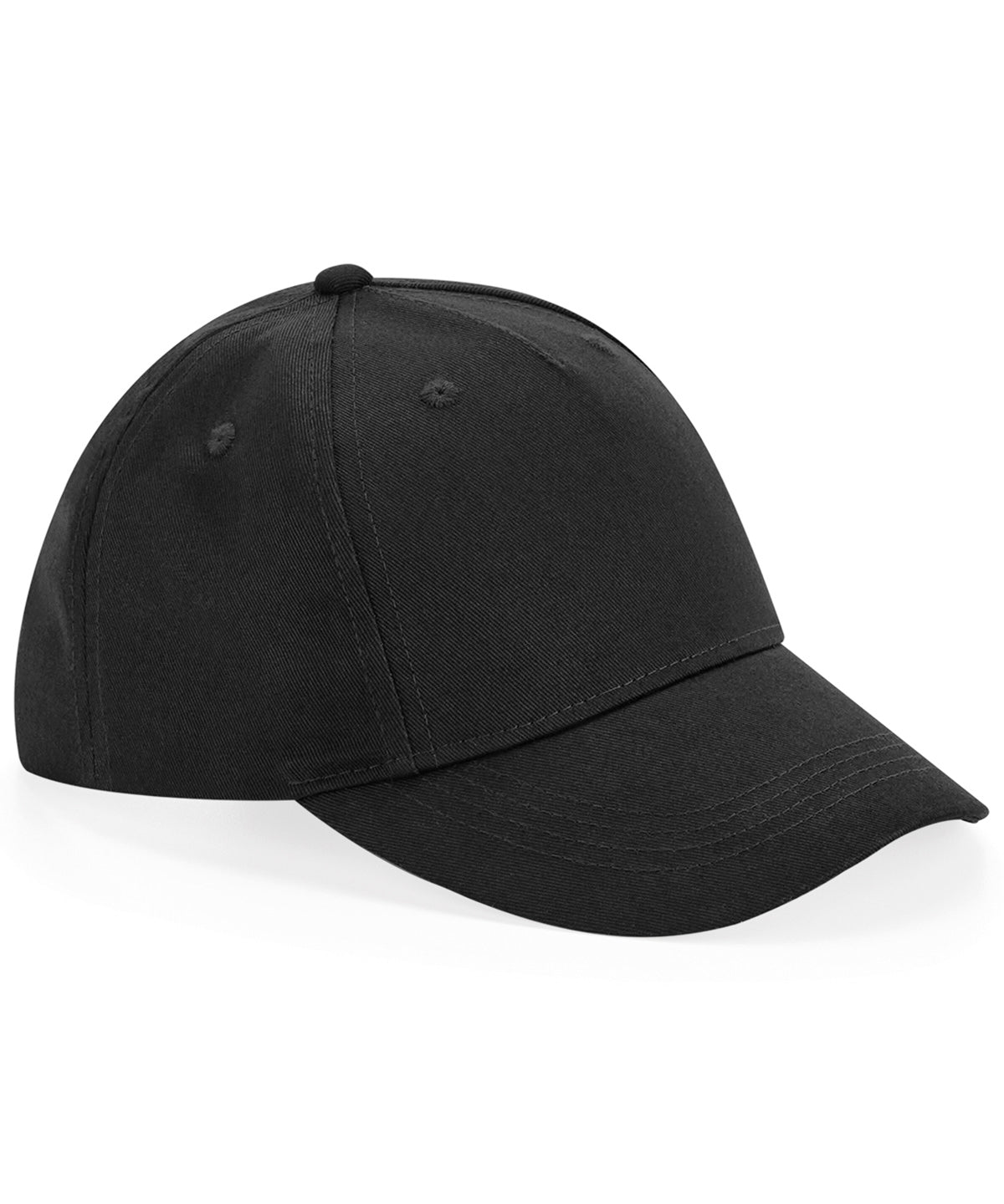 Tryck din logga på Kepsar från Beechfield - Anpassa Junior 5-panel keps i ekologisk bomull i färgen Svart One Size för företag, föreningar och privatpersoner