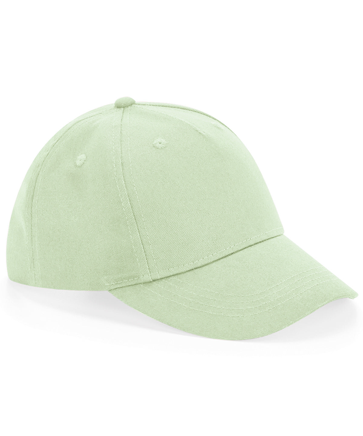 Tryck din logga på Kepsar från Beechfield - Anpassa Junior 5-panel keps i ekologisk bomull i färgen Ljusgrön One Size för företag, föreningar och privatpersoner