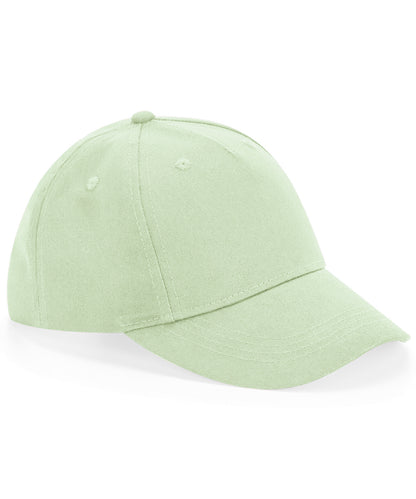 Tryck din logga på Kepsar från Beechfield - Anpassa Junior 5-panel keps i ekologisk bomull i färgen Ljusgrön One Size för företag, föreningar och privatpersoner