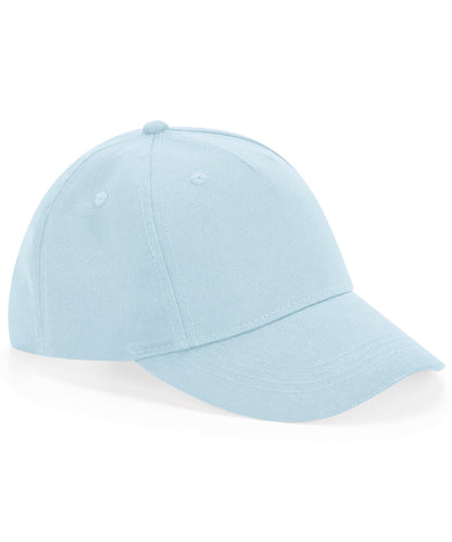 Tryck din logga på Kepsar från Beechfield - Anpassa Junior 5-panel keps i ekologisk bomull i färgen Ljusblå One Size för företag, föreningar och privatpersoner
