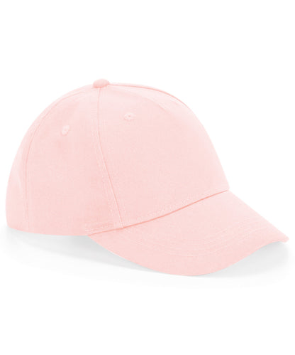 Tryck din logga på Kepsar från Beechfield - Anpassa Junior 5-panel keps i ekologisk bomull i färgen Ljusrosa One Size för företag, föreningar och privatpersoner