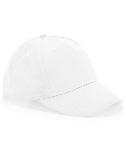 Tryck din logga på Kepsar från Beechfield - Anpassa Junior 5-panel keps i ekologisk bomull i färgen Vit One Size för företag, föreningar och privatpersoner