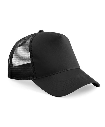 Tryck din logga på Kepsar från Beechfield - Anpassa Junior snapback trucker i färgen Svart One Size för företag, föreningar och privatpersoner