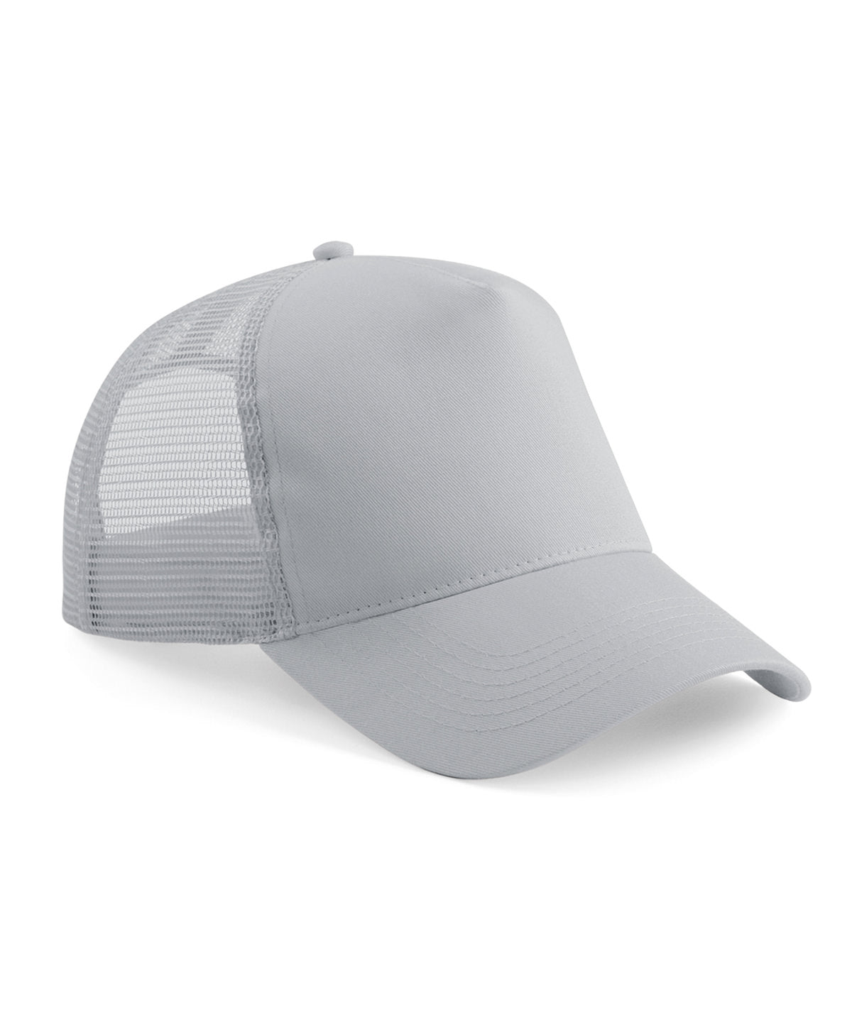 Tryck din logga på Kepsar från Beechfield - Anpassa Junior snapback trucker i färgen Ljusgrå One Size för företag, föreningar och privatpersoner