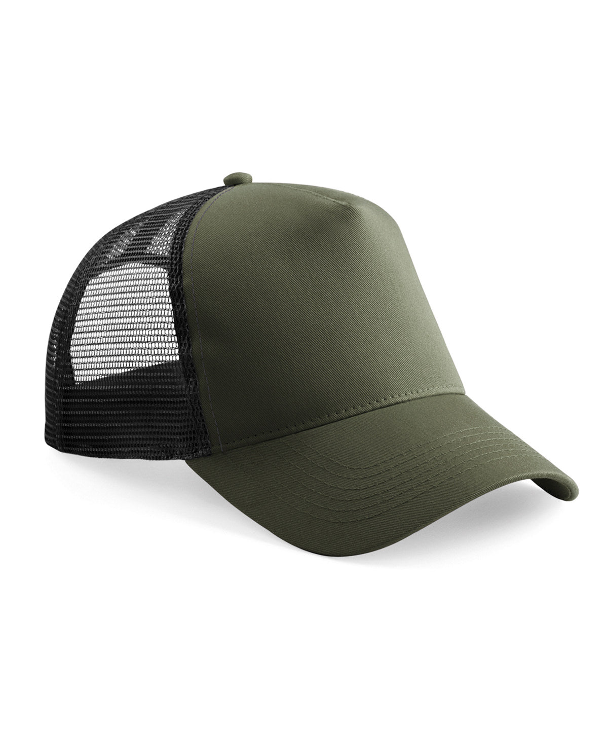Tryck din logga på Kepsar från Beechfield - Anpassa Junior snapback trucker i färgen Oliv One Size för företag, föreningar och privatpersoner