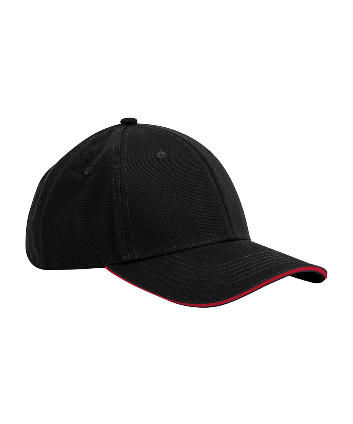 Tryck din logga på Kepsar från Beechfield - Anpassa EarthAware klassisk 6-panel keps i ekologisk bomull med sandwichskärm i färgen Svart One Size för företag, föreningar och privatpersoner