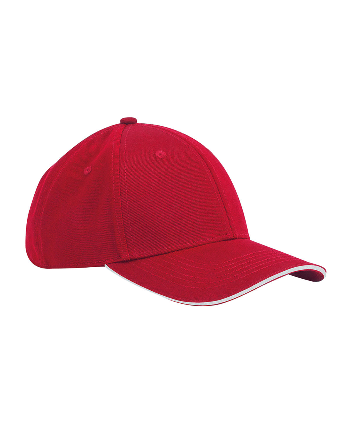 Tryck din logga på Kepsar från Beechfield - Anpassa EarthAware klassisk 6-panel keps i ekologisk bomull med sandwichskärm i färgen Mellan röd One Size för företag, föreningar och privatpersoner