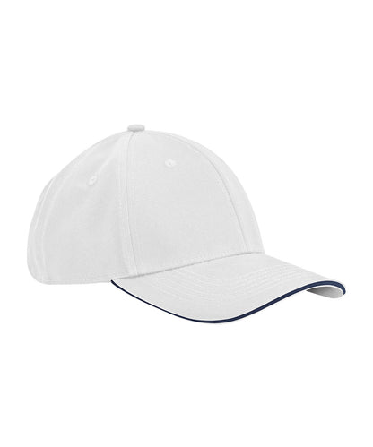 Tryck din logga på Kepsar från Beechfield - Anpassa EarthAware klassisk 6-panel keps i ekologisk bomull med sandwichskärm i färgen Vit One Size för företag, föreningar och privatpersoner