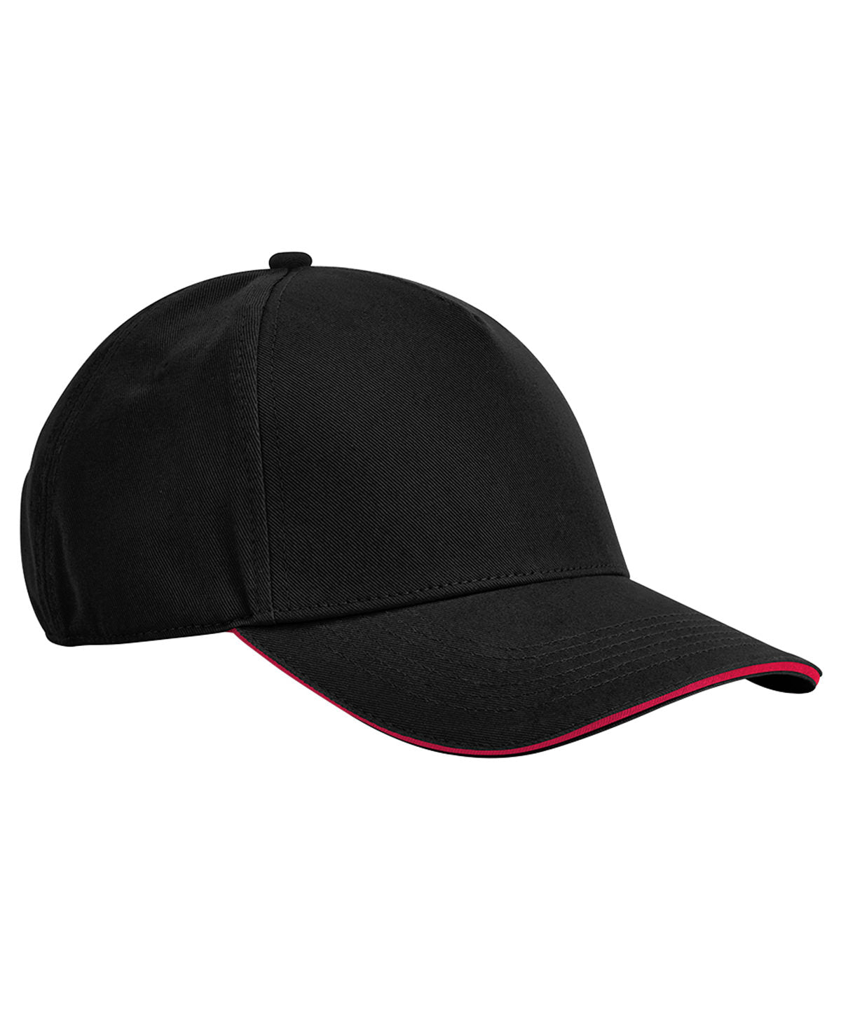 Tryck din logga på Kepsar från Beechfield - Anpassa EarthAware klassisk 5-panel keps i ekologisk bomull med sandwichskärm i färgen Svart One Size för företag, föreningar och privatpersoner