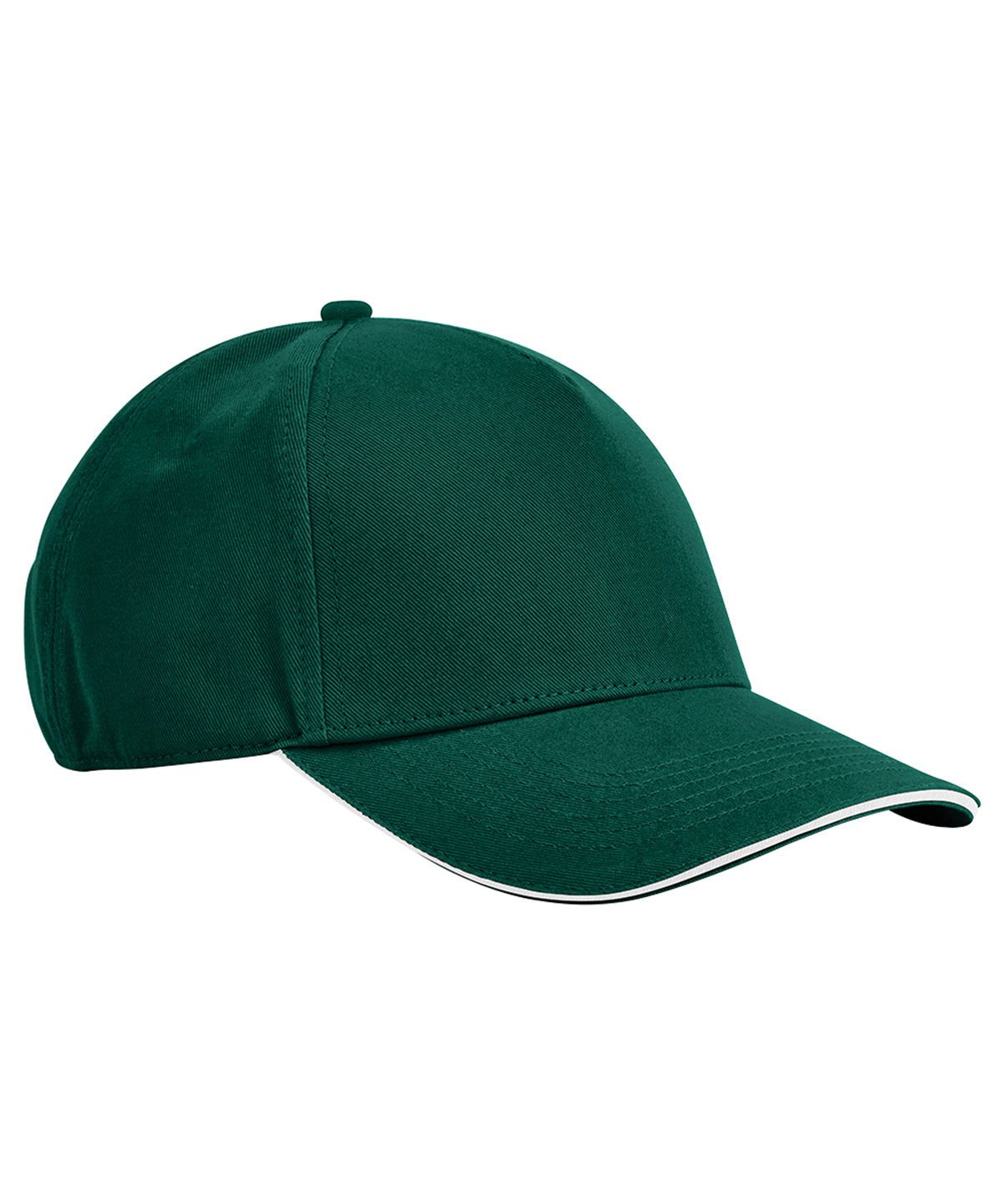 Tryck din logga på Kepsar från Beechfield - Anpassa EarthAware klassisk 5-panel keps i ekologisk bomull med sandwichskärm i färgen Djup grön One Size för företag, föreningar och privatpersoner