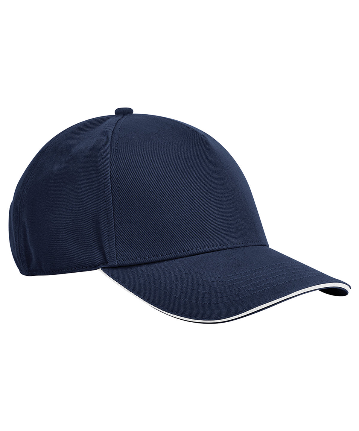 Tryck din logga på Kepsar från Beechfield - Anpassa EarthAware klassisk 5-panel keps i ekologisk bomull med sandwichskärm i färgen Marinblå One Size för företag, föreningar och privatpersoner
