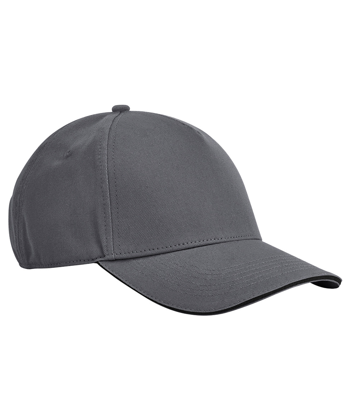 Tryck din logga på Kepsar från Beechfield - Anpassa EarthAware klassisk 5-panel keps i ekologisk bomull med sandwichskärm i färgen Mellangrå One Size för företag, föreningar och privatpersoner