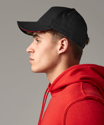 Tryck din logga på Kepsar från Beechfield - Anpassa EarthAware klassisk 5-panel keps i ekologisk bomull med sandwichskärm i färgen för företag, föreningar och privatpersoner