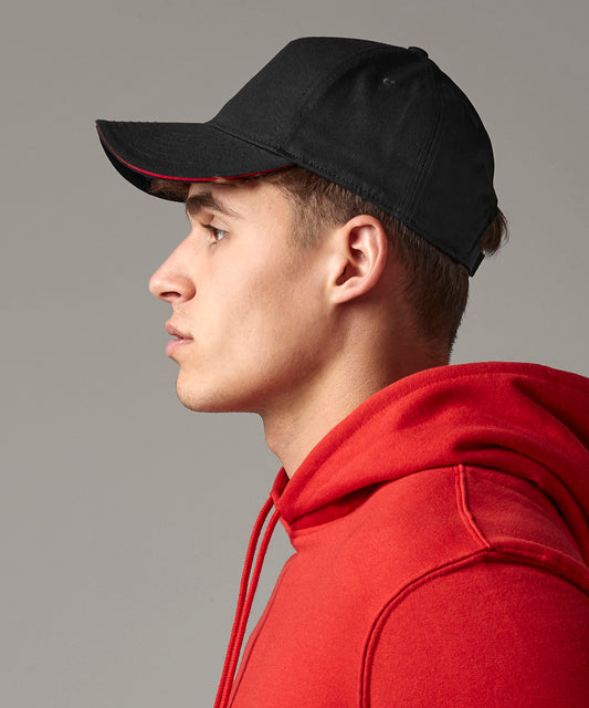 Tryck din logga på Kepsar från Beechfield - Anpassa EarthAware klassisk 5-panel keps i ekologisk bomull med sandwichskärm i färgen för företag, föreningar och privatpersoner