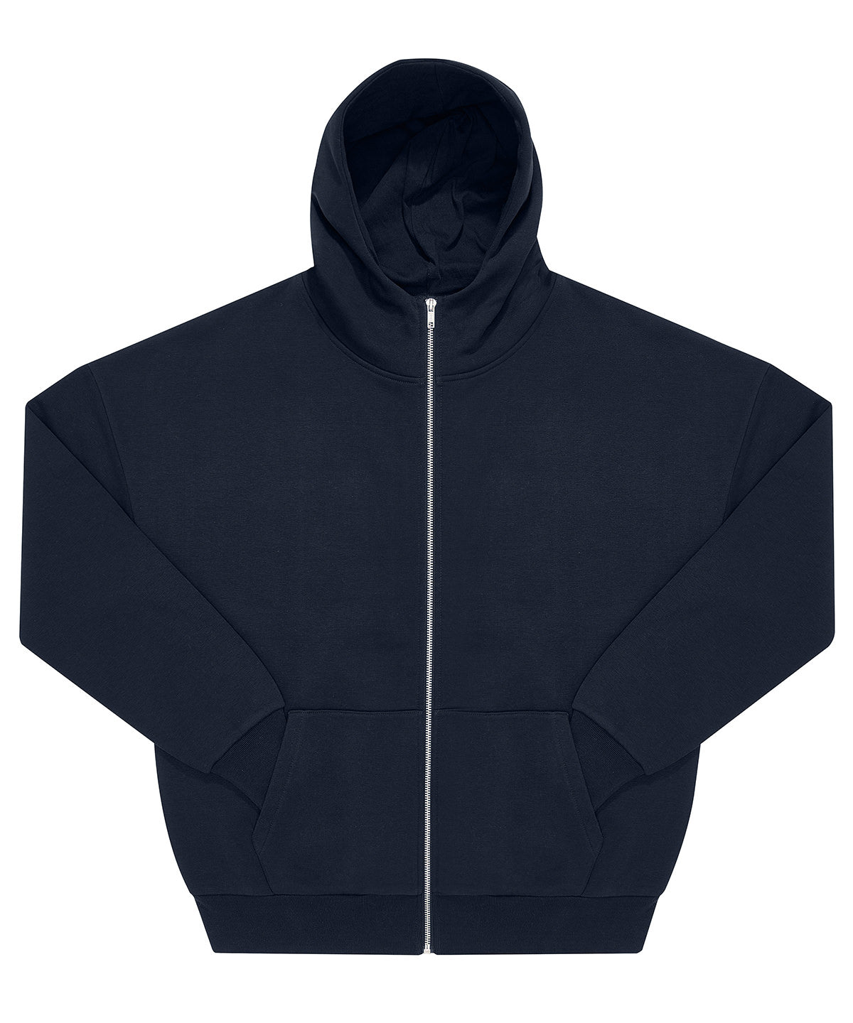 Tryck din logga på Hoodies från B&C Collection - Anpassa B&C Collection - Influence Zip Hoodie i färgen Marinblå för företag, föreningar och privatpersoner