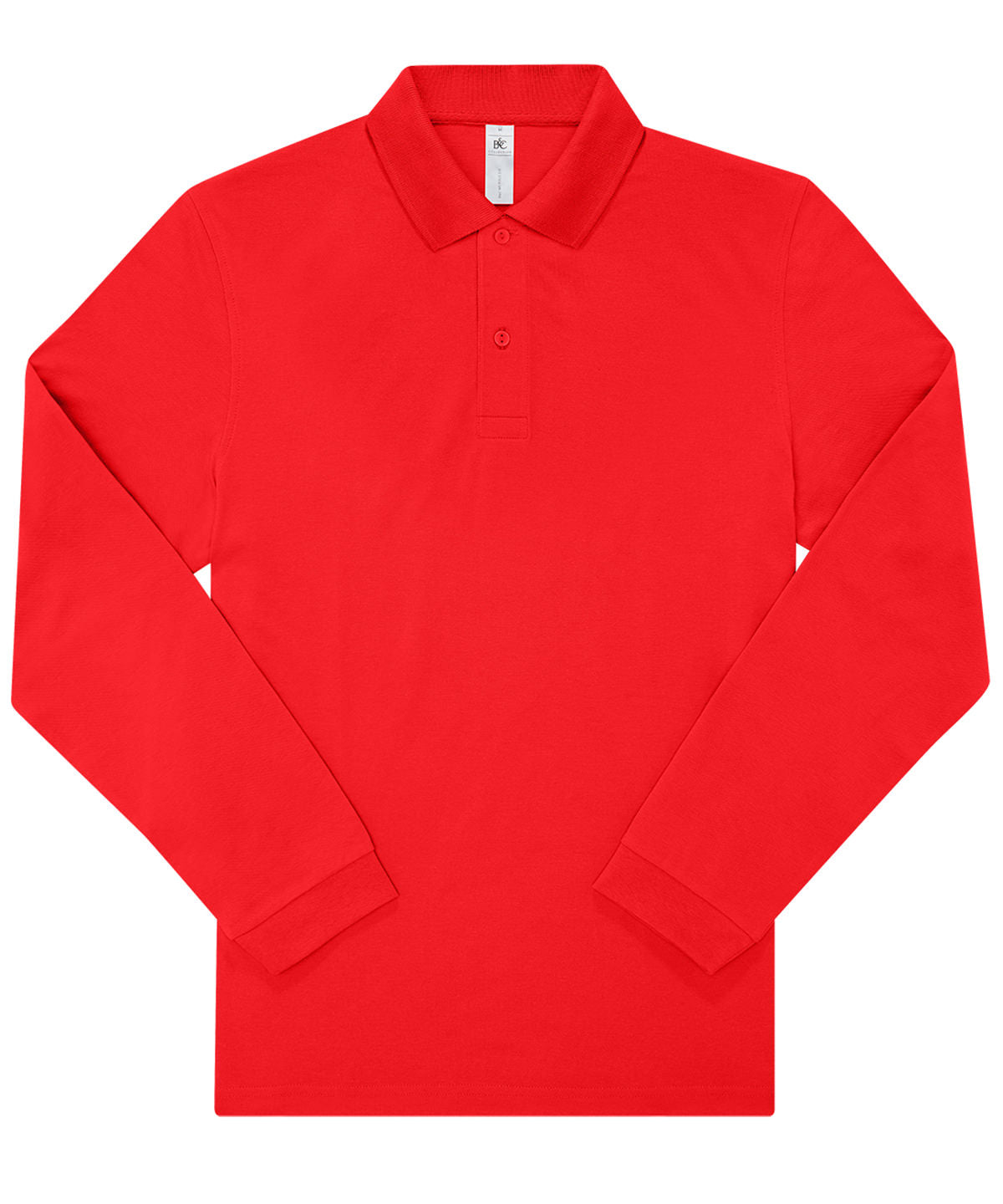 Tryck din logga på Piké från B&C Collection - Anpassa B&C My Polo 210 LSL /Long Sleeve i färgen Mellan röd för företag, föreningar och privatpersoner