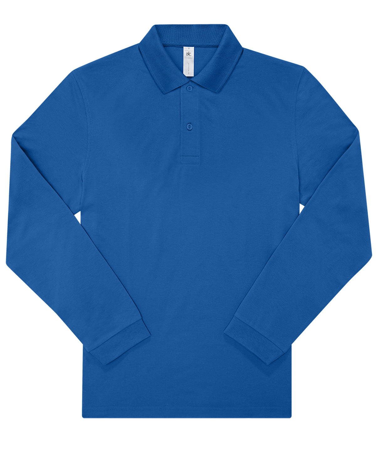 Tryck din logga på Piké från B&C Collection - Anpassa B&C My Polo 210 LSL /Long Sleeve i färgen Royal för företag, föreningar och privatpersoner