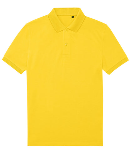 Tryck din logga på Piké från B&C Collection - Anpassa B&C My Eco Polo 65/35 i färgen Mellan gul för företag, föreningar och privatpersoner