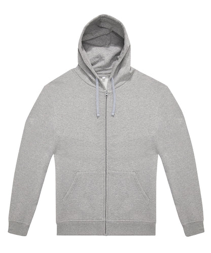 Tryck din logga på Hoodies från B&C Collection - Anpassa B&C Collection - Zip Hoodie i färgen Ljusgrå för företag, föreningar och privatpersoner