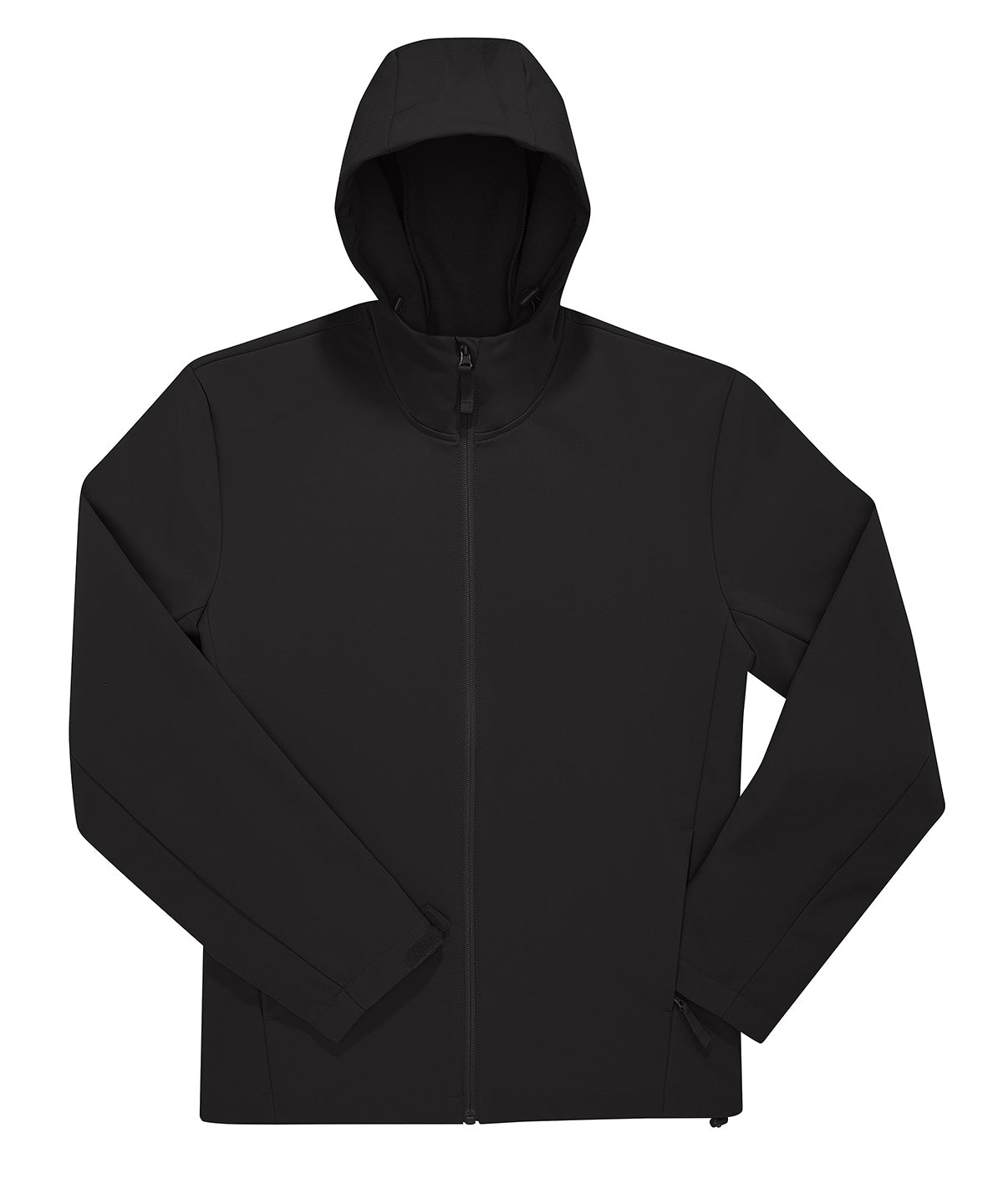 Tryck din logga på Softshelljackor från B&C Collection - Anpassa B&C Reset 3Lr softshell med huva i färgen Svart för företag, föreningar och privatpersoner