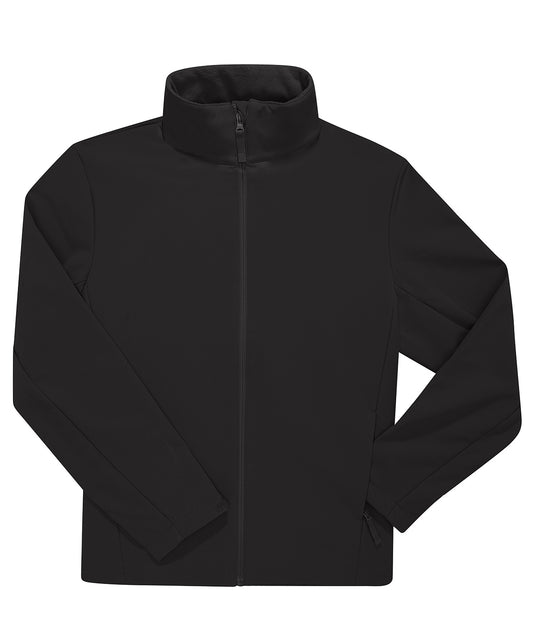 Tryck din logga på Softshelljackor från B&C Collection - Anpassa B&C Reset 3Lr softshell i färgen Svart för företag, föreningar och privatpersoner