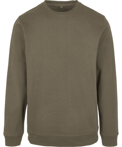 Tryck din logga på Sweatshirts från Build Your Brand Basic - Anpassa Build Your Brand - Basic Bas rund hals i färgen Oliv för företag, föreningar och privatpersoner