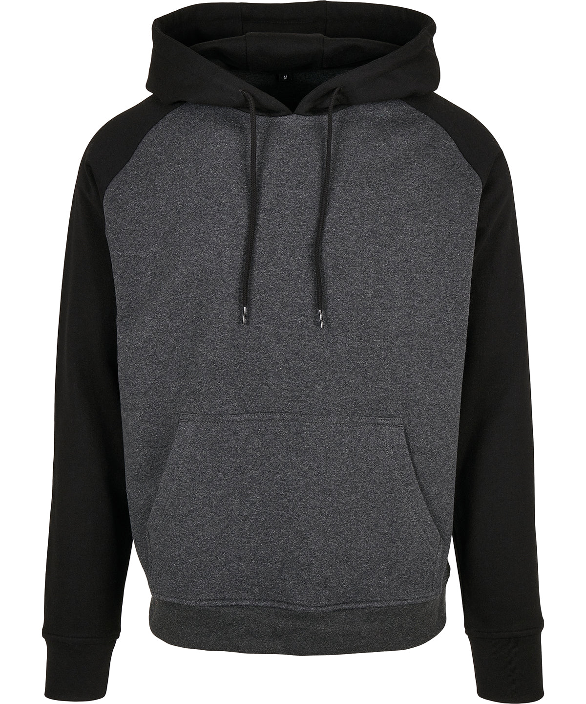 Tryck din logga på Hoodies från Build Your Brand Basic - Anpassa Build Your Brand Basic - Bas Raglan Hoodie i färgen Mörkgrå för företag, föreningar och privatpersoner