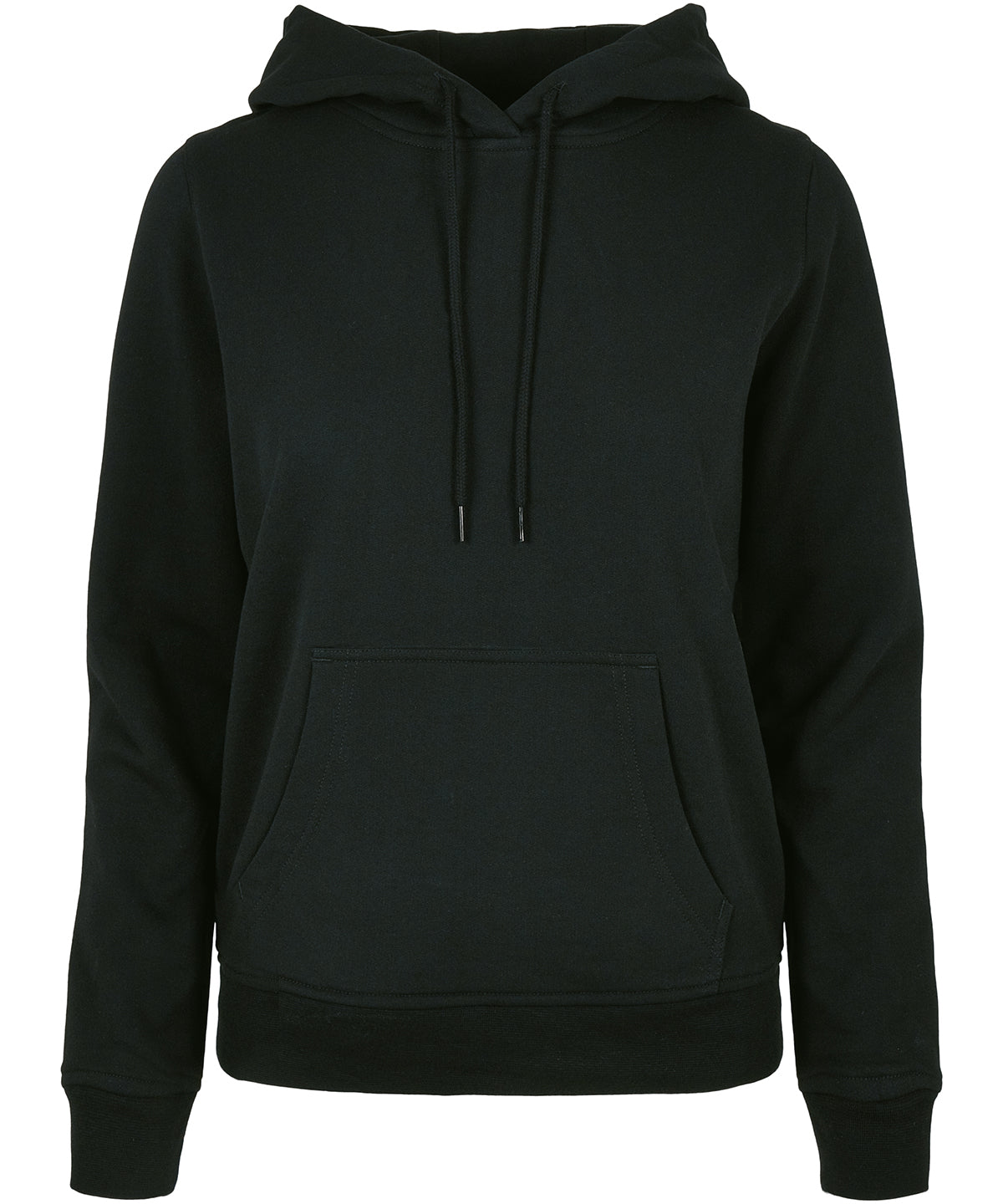 Tryck din logga på Hoodies från Build Your Brand Basic - Anpassa Build Your Brand Basic - Bas Dam Hoodie i färgen Svart för företag, föreningar och privatpersoner