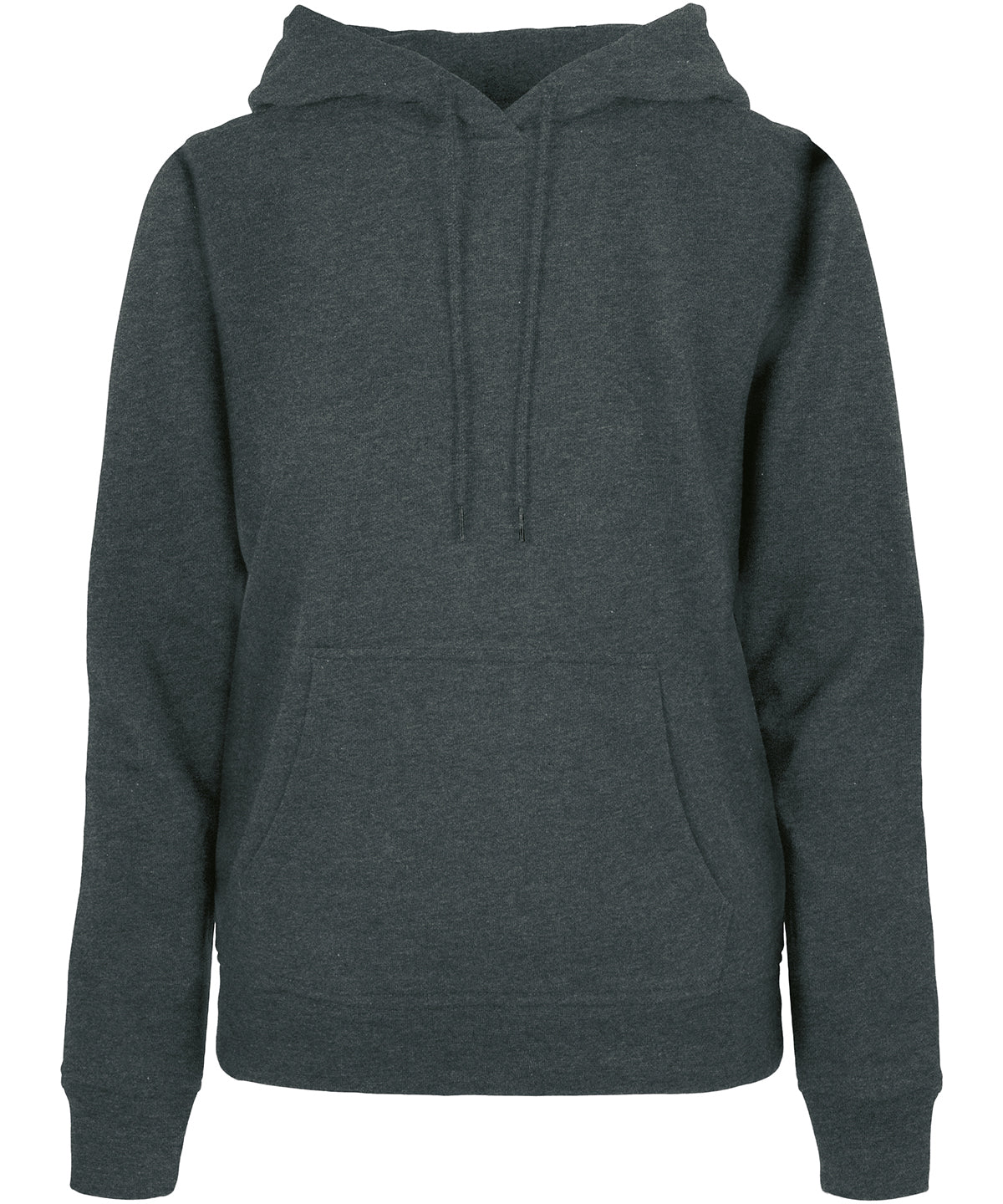 Tryck din logga på Hoodies från Build Your Brand Basic - Anpassa Build Your Brand Basic - Bas Dam Hoodie i färgen Mörkgrå för företag, föreningar och privatpersoner