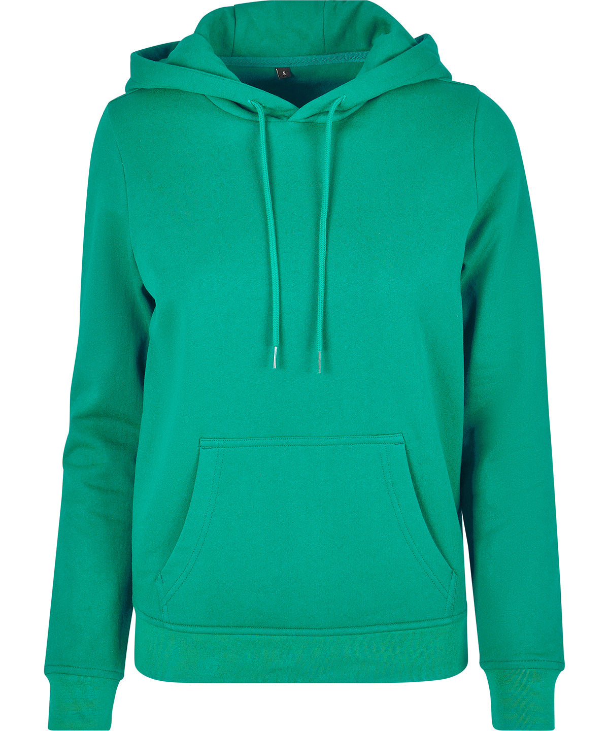 Tryck din logga på Hoodies från Build Your Brand Basic - Anpassa Build Your Brand Basic - Bas Dam Hoodie i färgen Mellan grön för företag, föreningar och privatpersoner
