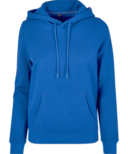 Tryck din logga på Hoodies från Build Your Brand Basic - Anpassa Build Your Brand Basic - Bas Dam Hoodie i färgen Mellanblå för företag, föreningar och privatpersoner