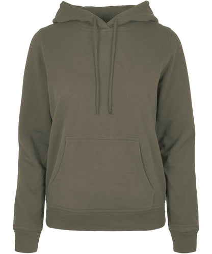 Tryck din logga på Hoodies från Build Your Brand Basic - Anpassa Build Your Brand Basic - Bas Dam Hoodie i färgen Oliv för företag, föreningar och privatpersoner