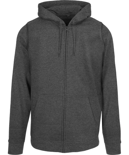 Tryck din logga på Hoodies från Build Your Brand Basic - Anpassa Build Your Brand Basic - Bas Hoodie med Dragkedja i färgen Mörkgrå för företag, föreningar och privatpersoner