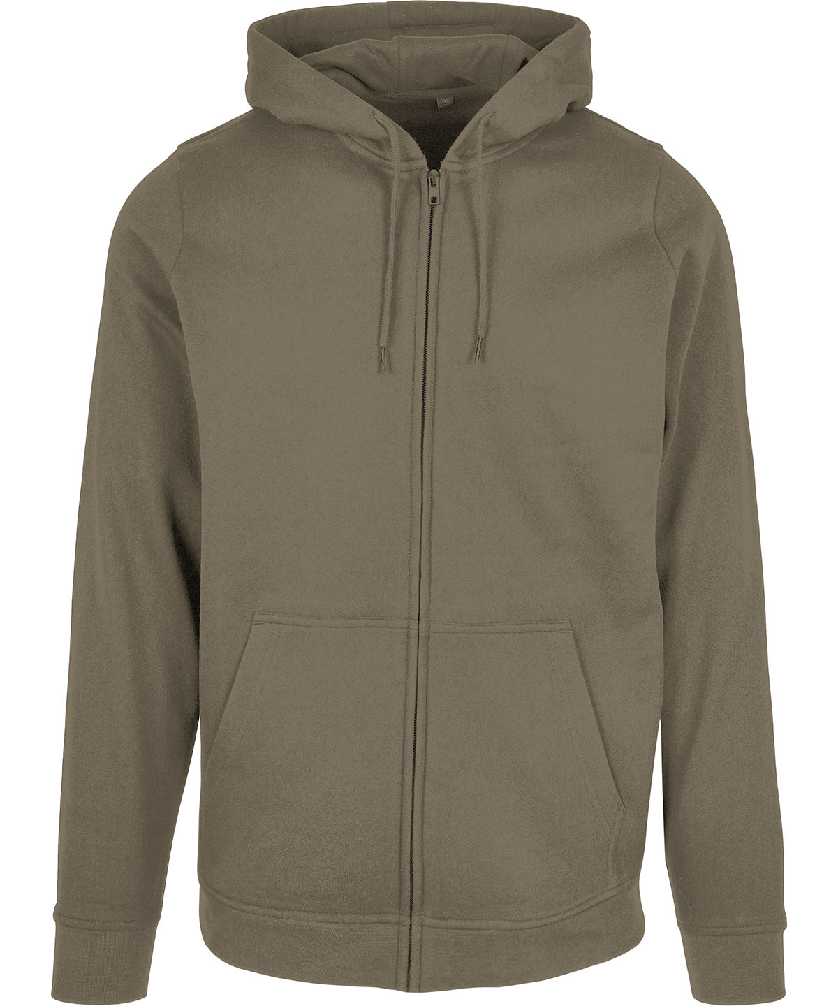 Tryck din logga på Hoodies från Build Your Brand Basic - Anpassa Build Your Brand Basic - Bas Hoodie med Dragkedja i färgen Oliv för företag, föreningar och privatpersoner