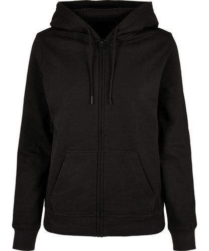 Tryck din logga på Hoodies från Build Your Brand Basic - Anpassa Build Your Brand Basic - Zip Dam Hoodie i färgen Svart för företag, föreningar och privatpersoner