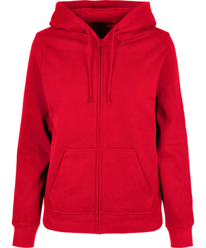 Tryck din logga på Hoodies från Build Your Brand Basic - Anpassa Build Your Brand Basic - Zip Dam Hoodie i färgen Mellan röd för företag, föreningar och privatpersoner