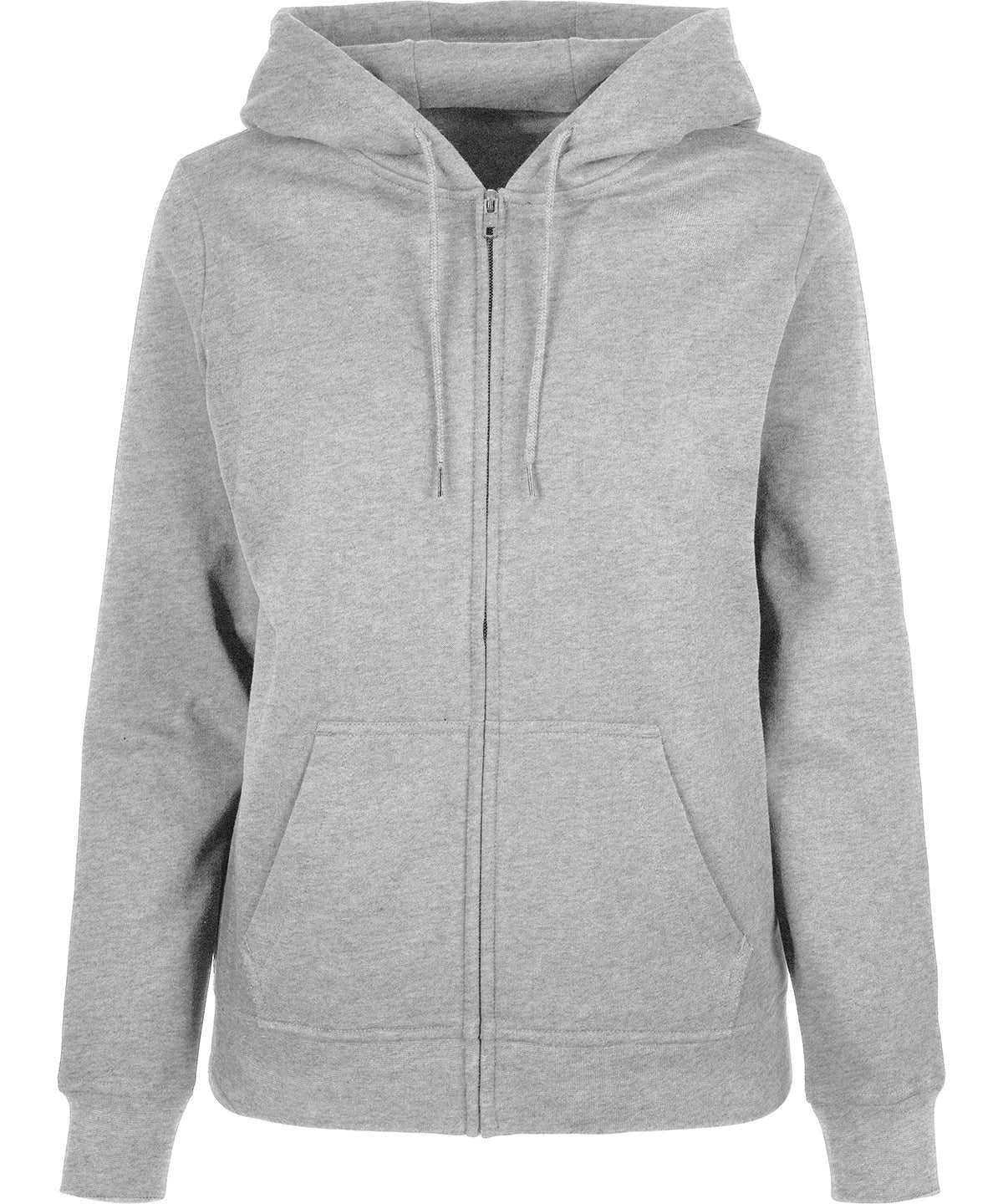 Tryck din logga på Hoodies från Build Your Brand Basic - Anpassa Build Your Brand Basic - Zip Dam Hoodie i färgen Ljunggrå för företag, föreningar och privatpersoner