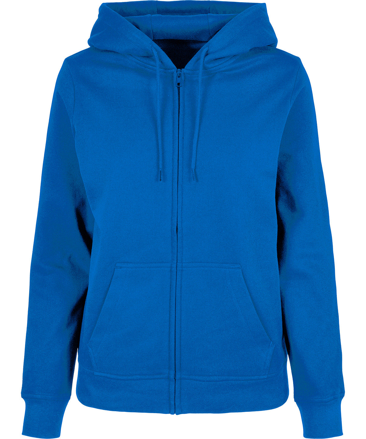 Tryck din logga på Hoodies från Build Your Brand Basic - Anpassa Build Your Brand Basic - Zip Dam Hoodie i färgen Mellanblå för företag, föreningar och privatpersoner