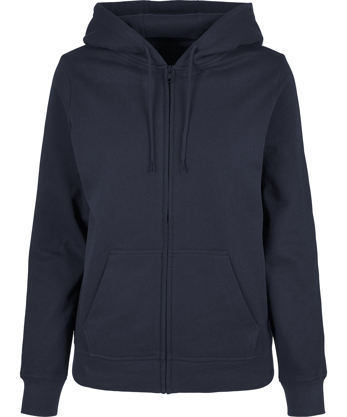 Tryck din logga på Hoodies från Build Your Brand Basic - Anpassa Build Your Brand Basic - Zip Dam Hoodie i färgen Marinblå för företag, föreningar och privatpersoner