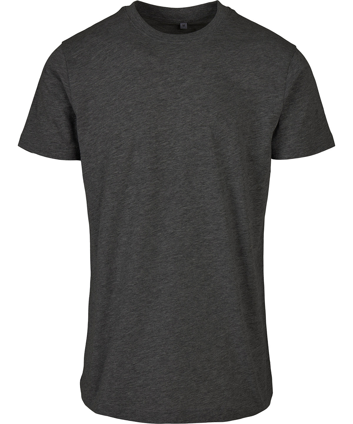 Tryck din logga på T-shirts från Build Your Brand Basic - Anpassa Basic Crew Neck T-Shirt - Herr i färgen Mörkgrå för företag, föreningar och privatpersoner