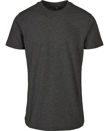 Tryck din logga på T-shirts från Build Your Brand Basic - Anpassa Basic Crew Neck T-Shirt - Herr i färgen Mörkgrå för företag, föreningar och privatpersoner