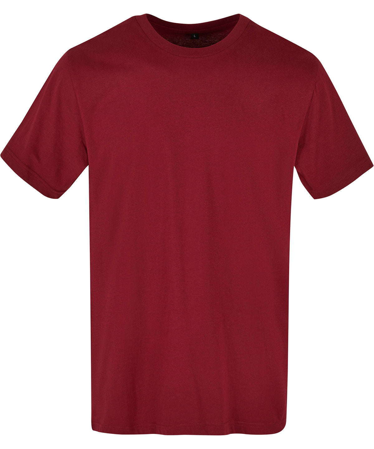 Tryck din logga på T-shirts från Build Your Brand Basic - Anpassa Basic Crew Neck T-Shirt - Herr i färgen Mörkröd för företag, föreningar och privatpersoner