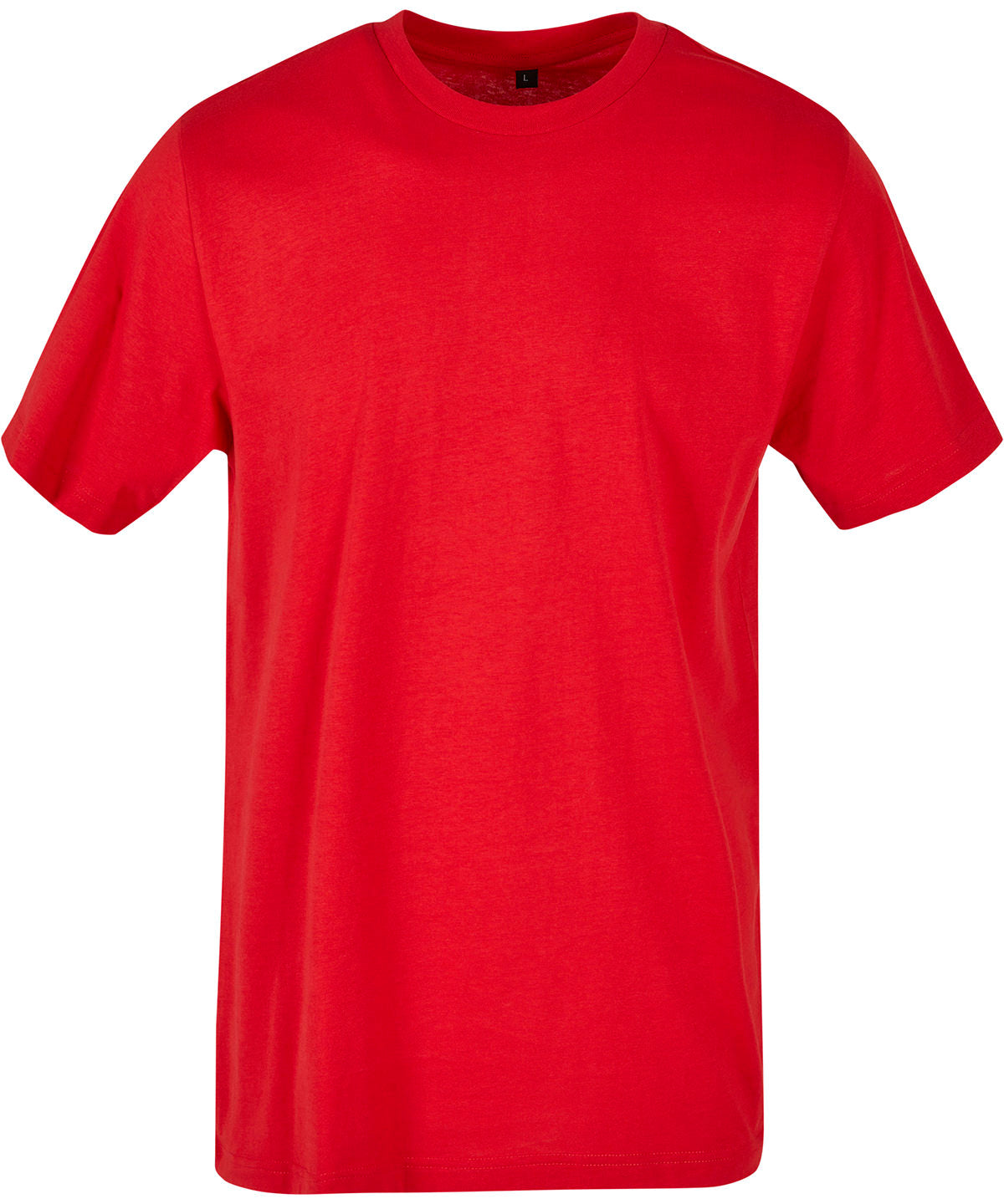 Tryck din logga på T-shirts från Build Your Brand Basic - Anpassa Basic Crew Neck T-Shirt - Herr i färgen Mellan röd för företag, föreningar och privatpersoner