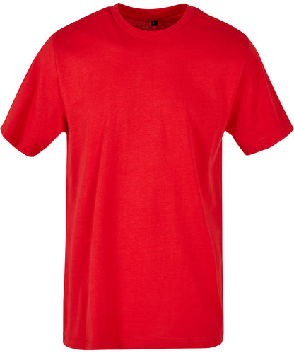 Tryck din logga på T-shirts från Build Your Brand Basic - Anpassa Basic Crew Neck T-Shirt - Herr i färgen Mellan röd för företag, föreningar och privatpersoner