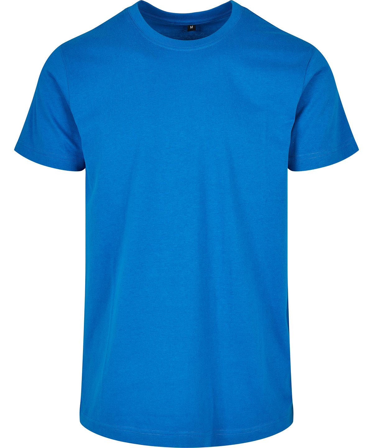 Tryck din logga på T-shirts från Build Your Brand Basic - Anpassa Basic Crew Neck T-Shirt - Herr i färgen Mellanblå för företag, föreningar och privatpersoner