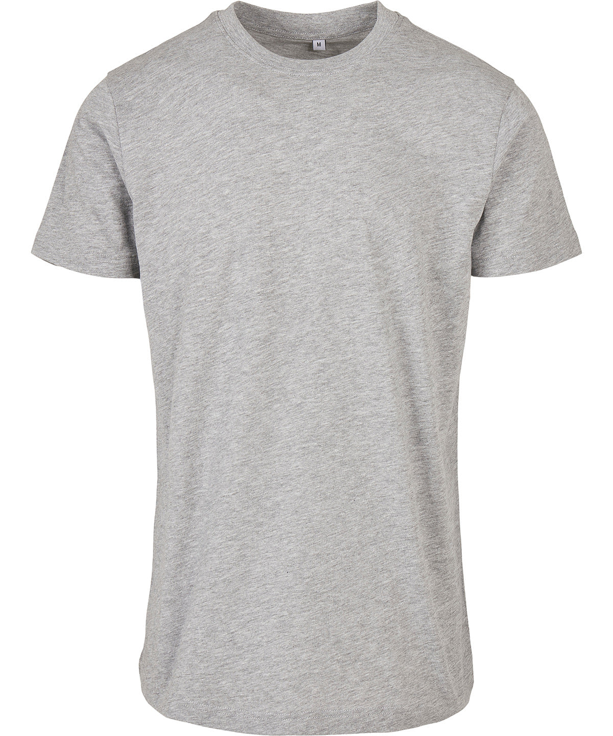 Tryck din logga på T-shirts från Build Your Brand Basic - Anpassa Basic T-Shirt with Crew Neck - Herr i färgen Ljunggrå för företag, föreningar och privatpersoner