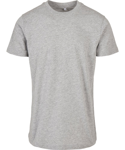 Tryck din logga på T-shirts från Build Your Brand Basic - Anpassa Basic T-Shirt with Crew Neck - Herr i färgen Ljunggrå för företag, föreningar och privatpersoner