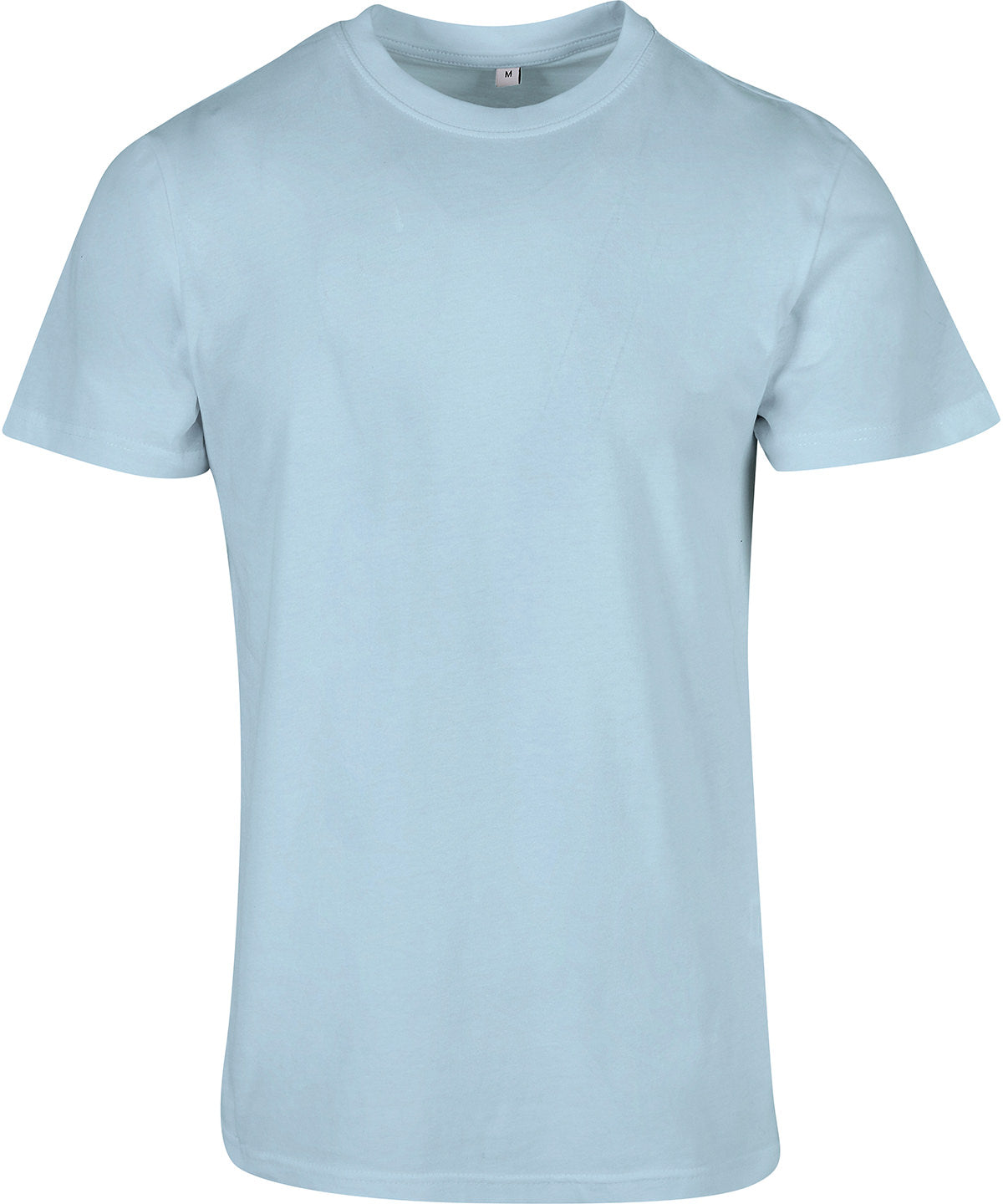 Tryck din logga på T-shirts från Build Your Brand Basic - Anpassa Basic T-Shirt with Crew Neck - Herr i färgen Ljusblå för företag, föreningar och privatpersoner